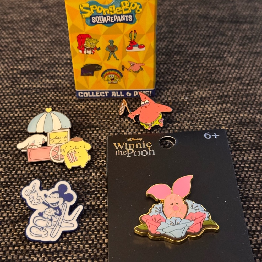 Disney and SpongeBob Enamel Pins